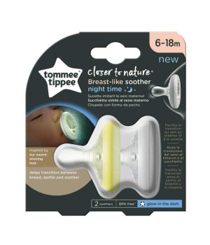 Пустышка Tommee Tippee Breast-like Night time 6-18 мес 2 шт (TT0326)