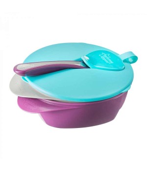 Тарелки Tommee Tippee с крышкой и ложкой 6 мес 2 шт (TT0130)